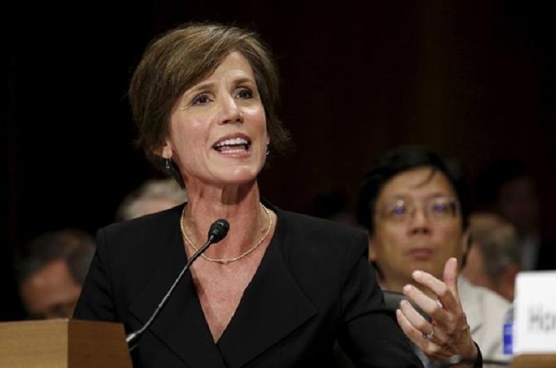 Former US acting Attorney General Sally Yates said that she had alerted the White House Former US acting Attorney General Sally Yates said that she had alerted the White House