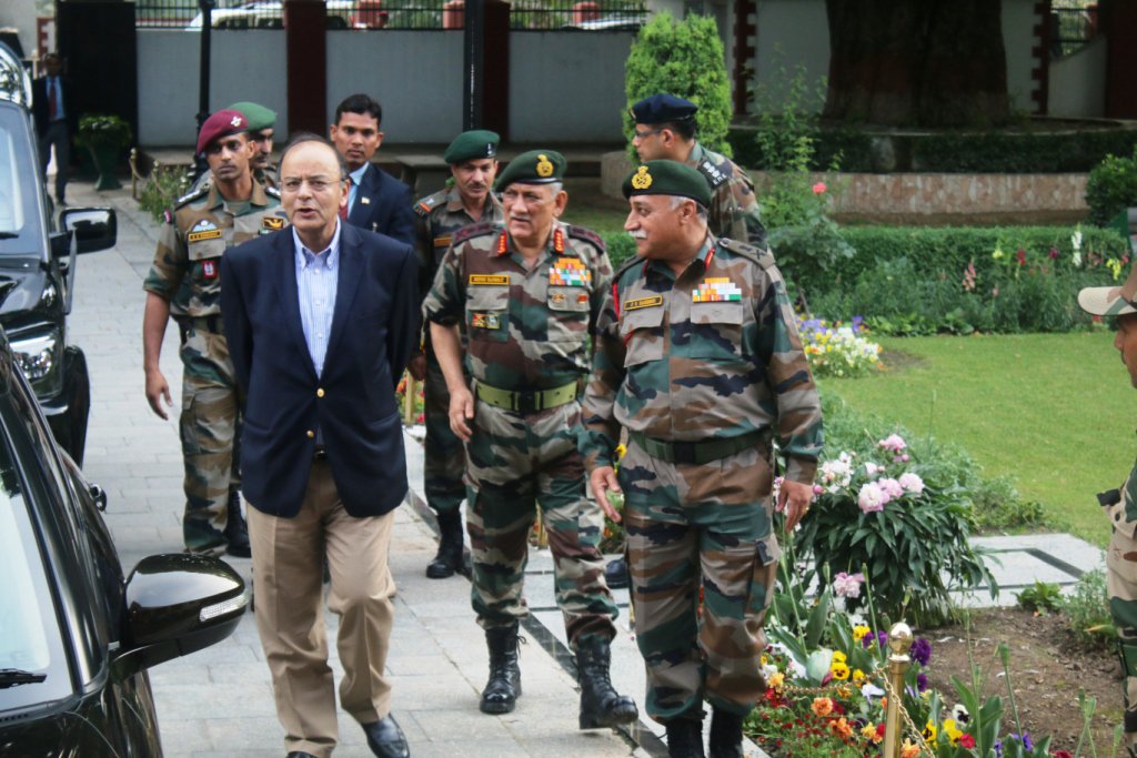 Defence Minister Arun Jaitley, Army chief Bipin Rawat review security in Jammu and Kashmir Defence Minister Arun Jaitley, Army chief Bipin Rawat review security in Jammu and Kashmir