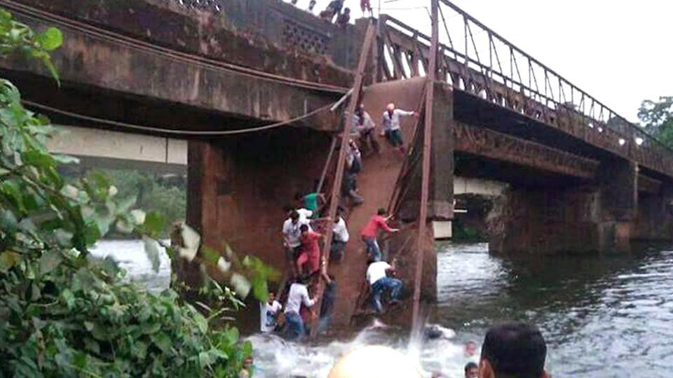 Goa bridge collapse: One dies, 35 rescued after Sanvordem river foot bridge collapsed Goa bridge collapse: One dies, 35 rescued after Sanvordem river foot bridge collapsed