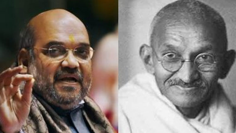 Amit Shah's 'bania' remark on Mahatma Gandhi fumes Congress Amit Shah's 'bania' remark on Mahatma Gandhi fumes Congress