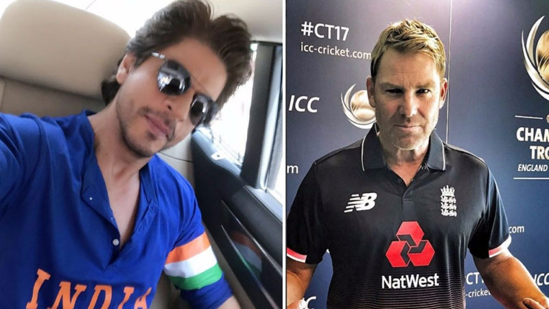 Shah Rukh, Shane Warne exchange tweets at Champions Trophy final Shah Rukh, Shane Warne exchange tweets at Champions Trophy final