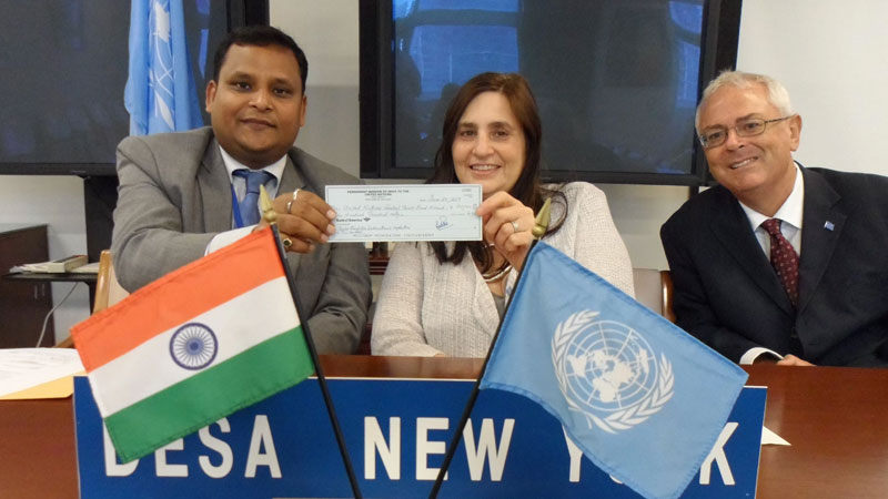 India contributes USD 100000 to United Nation India contributes USD 100000 to United Nation