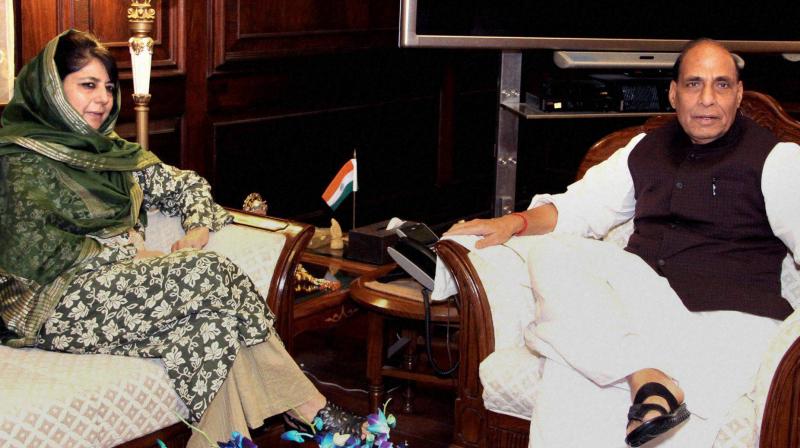 Mehbooba Mufti with Rajnath Singh Mehbooba Mufti with Rajnath Singh