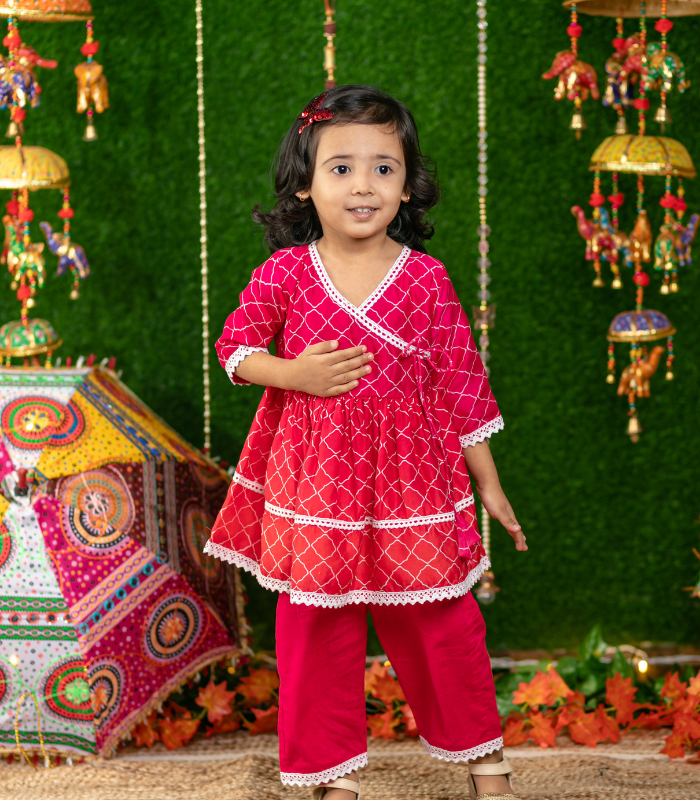 Pink Paradise Girls Kurti and Pants (Ages 2-12) by LQ Milano