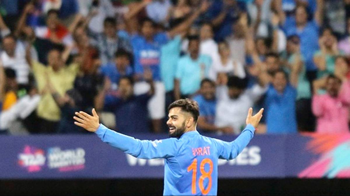 Watch: Virat Kohli dances with Anil Kapoor during semi final against West Indies Watch: Virat Kohli dances with Anil Kapoor during semi final against West Indies