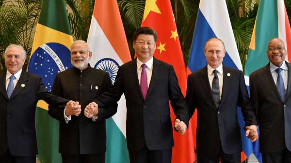 The image showing leaders of 5 nations from BRICS was tweeted by Prime Minister Narendra Modi The image showing leaders of 5 nations from BRICS was tweeted by Prime Minister Narendra Modi