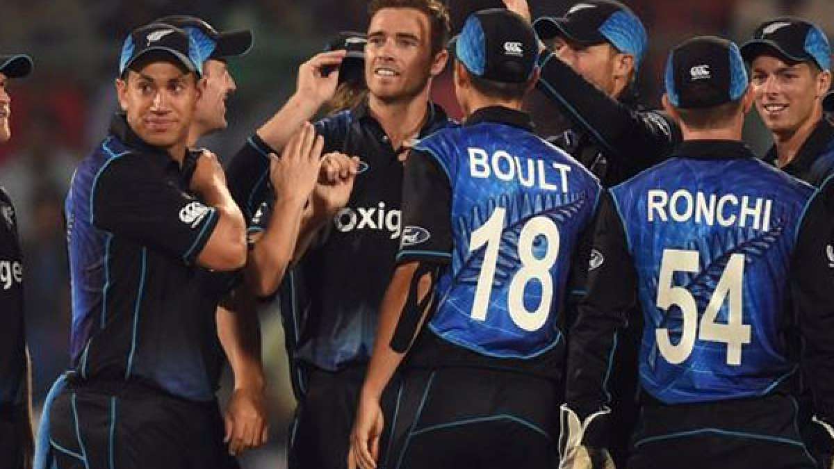 New Zealand team during second ODI against India in New Delhi New Zealand team during second ODI against India in New Delhi