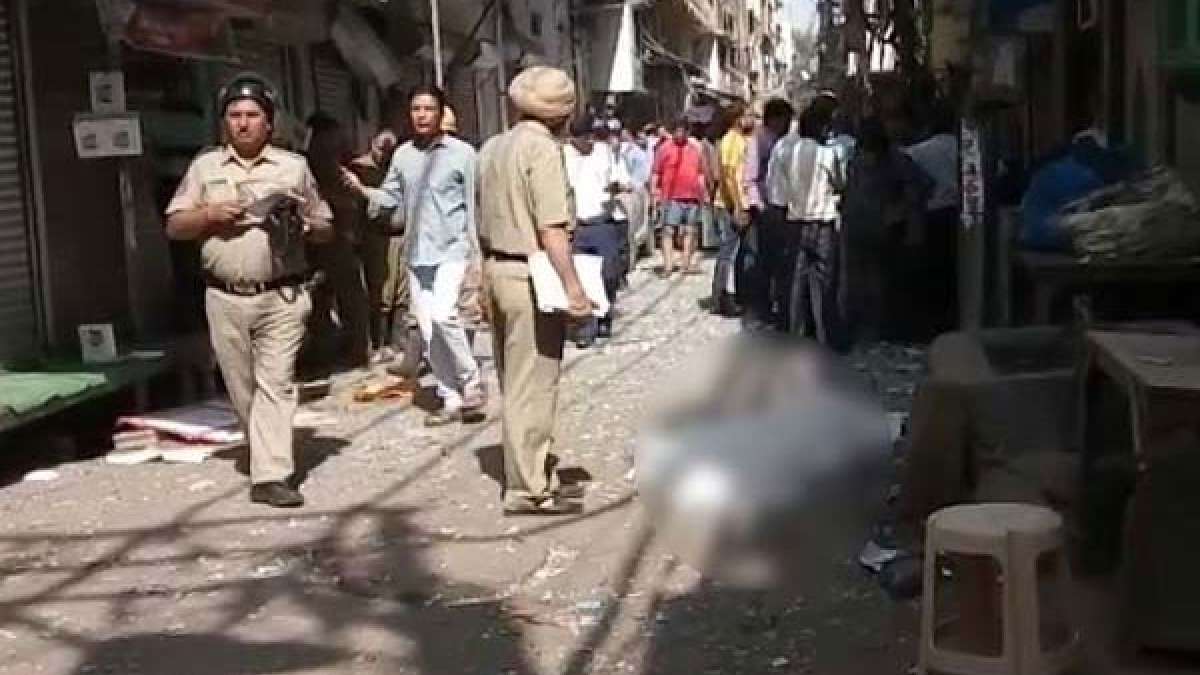 Lane from Naya Bazar where blast took place in a jute bag Lane from Naya Bazar where blast took place in a jute bag