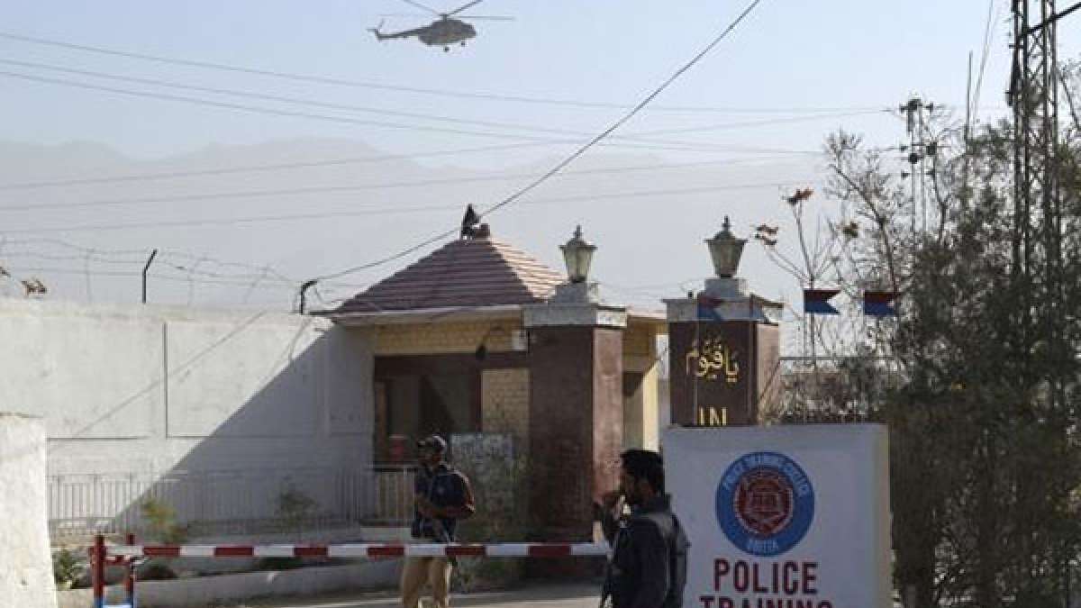 Quetta Police Training Institute which was attacked on Monday night by three gunmen Quetta Police Training Institute which was attacked on Monday night by three gunmen