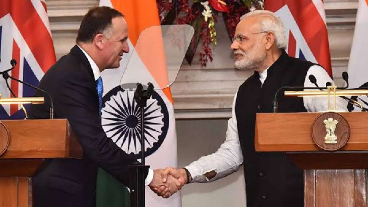 John Key with Narendra Modi during joint press conference in New Delhi John Key with Narendra Modi during joint press conference in New Delhi