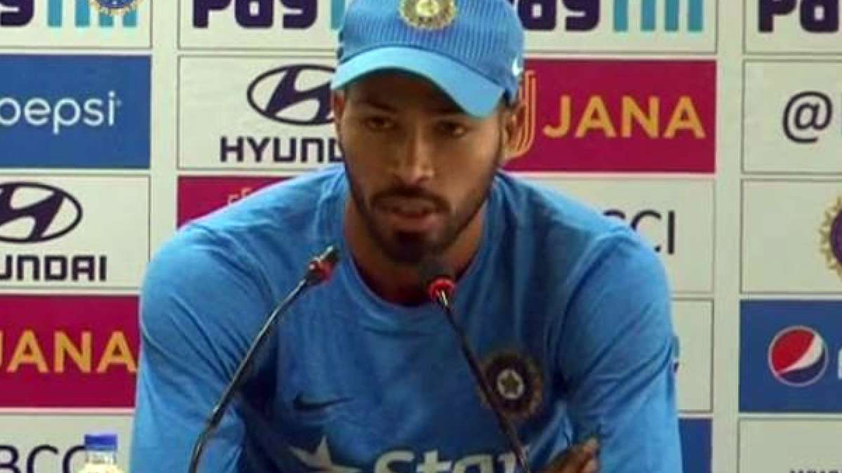 Indian all-rounder Hardik Pandya during press meet Indian all-rounder Hardik Pandya during press meet