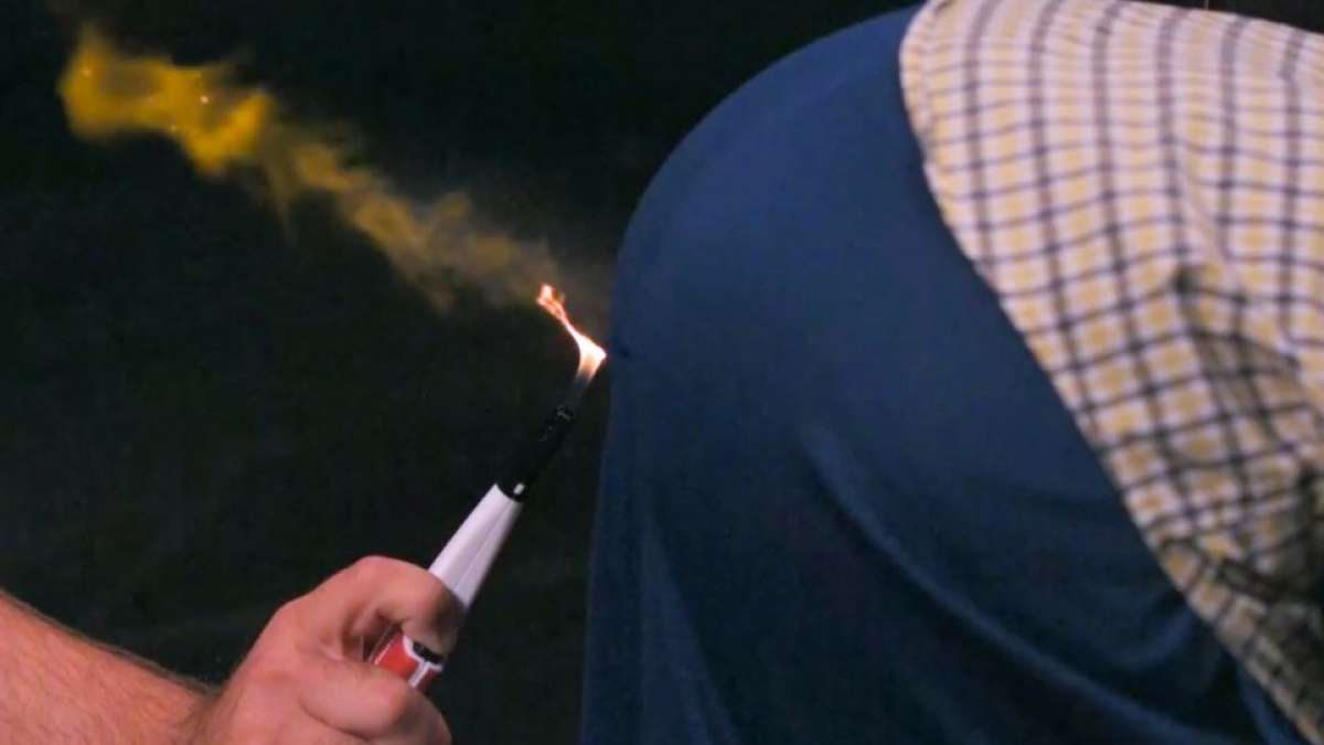 Fart catches fire Fart catches fire