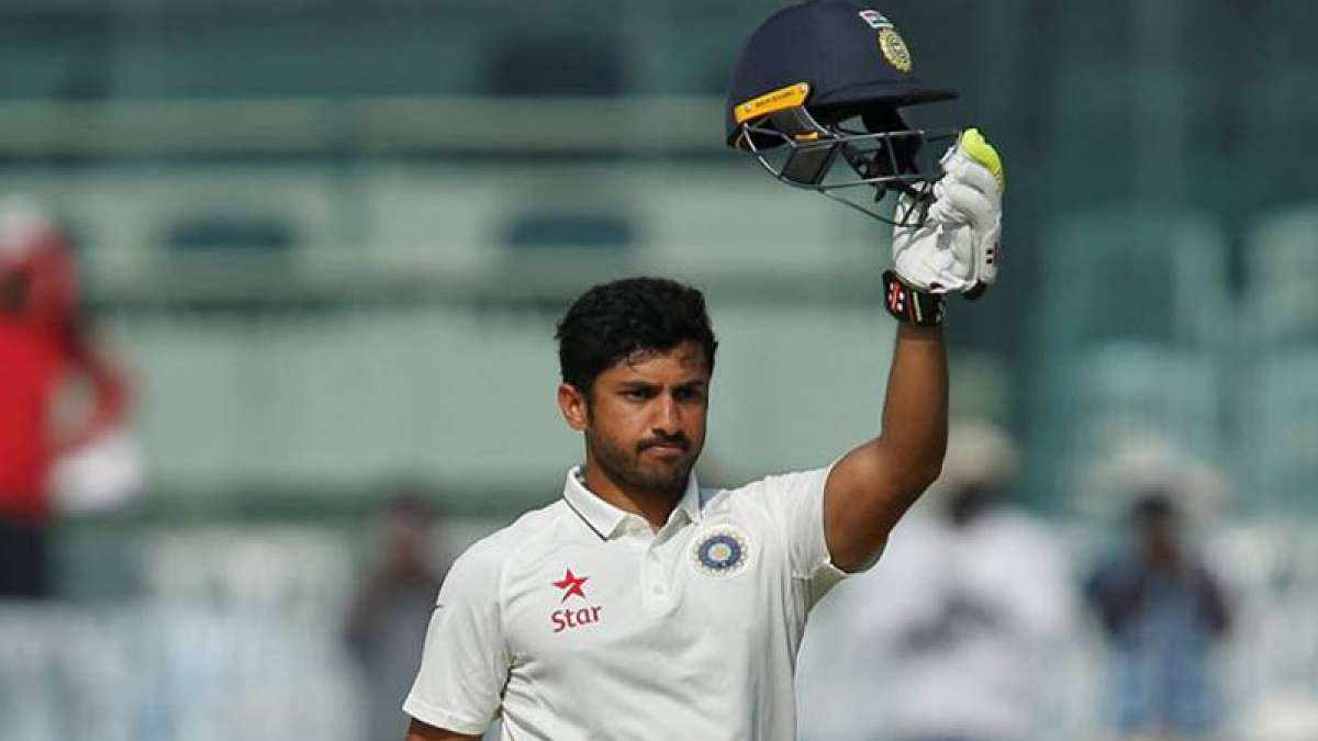 Karun Nair after scoring triple ton Karun Nair after scoring triple ton