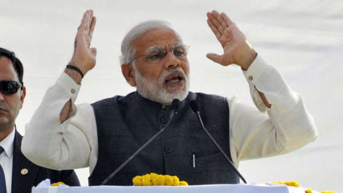 Prime Minister Narendra Modi addresses a rally in Dehradun Prime Minister Narendra Modi addresses a rally in Dehradun