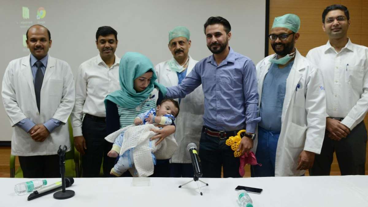Seven-month-old baby who was born with EIGHT LIMBS has successfully surgery Near Delhi Seven-month-old baby who was born with EIGHT LIMBS has successfully surgery Near Delhi