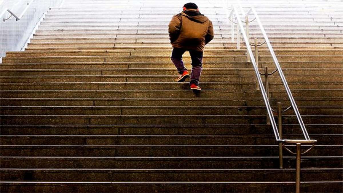 Researchers have found that 10 minutes of walking up and down stairs at a regular pace is more likely to make you feel energised. Researchers have found that 10 minutes of walking up and down stairs at a regular pace is more likely to make you feel energised.