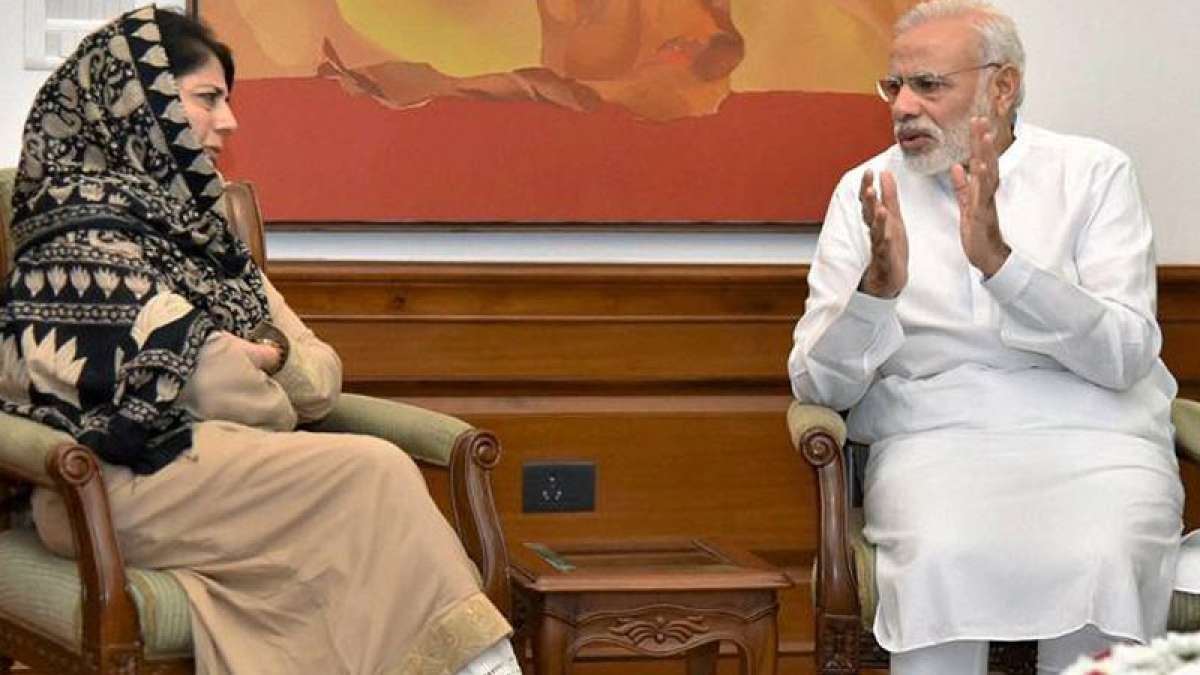 Jammu and Kashmir Chief Minister Mehbooba Mufti with Prime Minister Narendra Modi Jammu and Kashmir Chief Minister Mehbooba Mufti with Prime Minister Narendra Modi