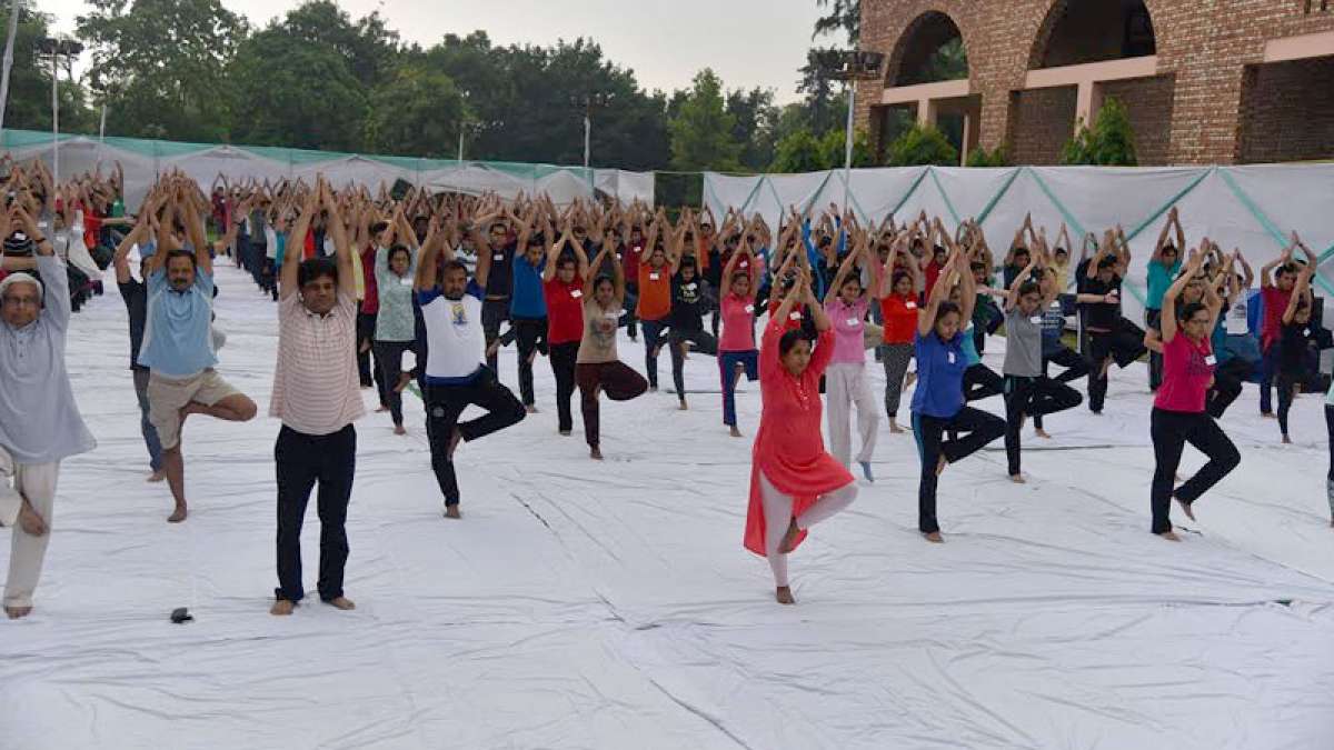MDI Gurugram students perform Surya Namaskar on International Yoga Day MDI Gurugram students perform Surya Namaskar on International Yoga Day