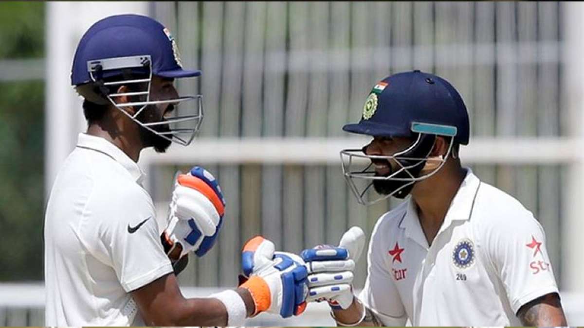 Indian skipper Virat Kohli with KL Rahul during a Test match Indian skipper Virat Kohli with KL Rahul during a Test match