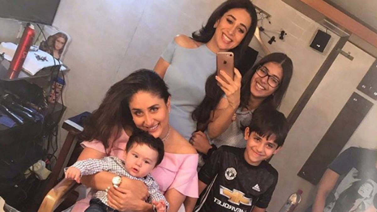 Karisma with Kareena Kapoor, Taimur Ali Khan and kids Karisma with Kareena Kapoor, Taimur Ali Khan and kids