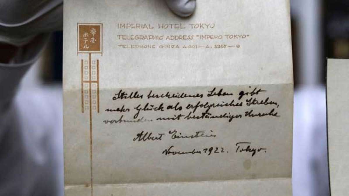 Albert Einstein notes of happiness Albert Einstein notes of happiness