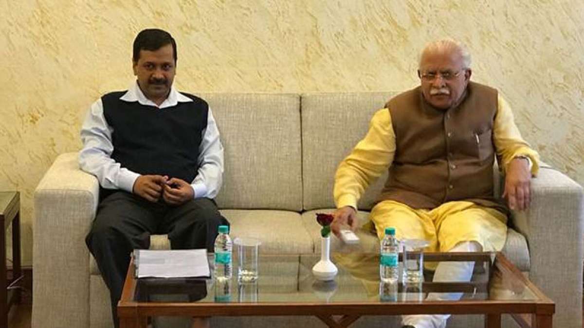 Arvind Kejriwal meets Khattar, discusses air pollution Arvind Kejriwal meets Khattar, discusses air pollution