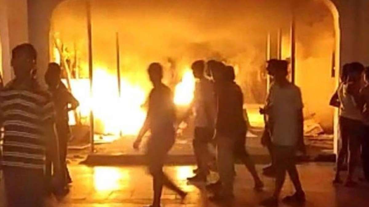 Sathyabama University students set hostel beds on fire after first year girl commits suicide Sathyabama University students set hostel beds on fire after first year girl commits suicide