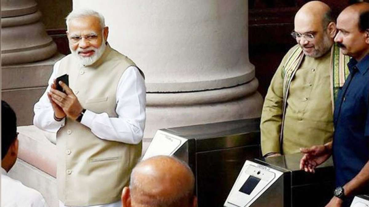 Amit Shah takes front row on debut day in Parliament Amit Shah takes front row on debut day in Parliament