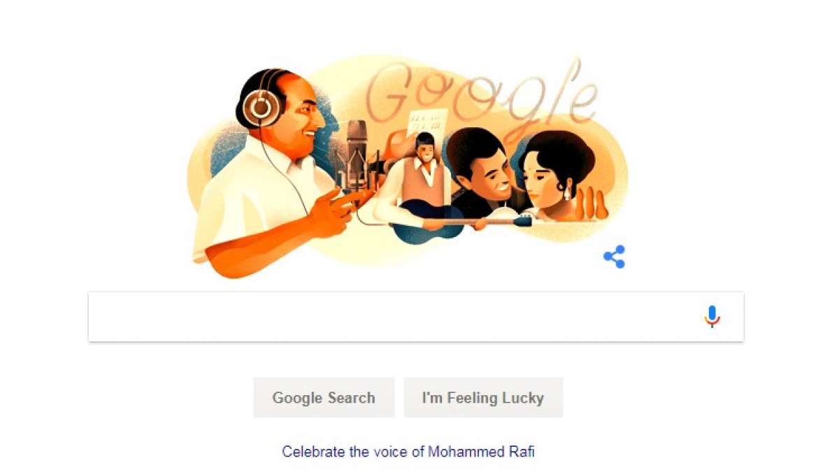 Google doodle dedicated to Mohammed Rafi on his 93rd birth anniversary Google doodle dedicated to Mohammed Rafi on his 93rd birth anniversary