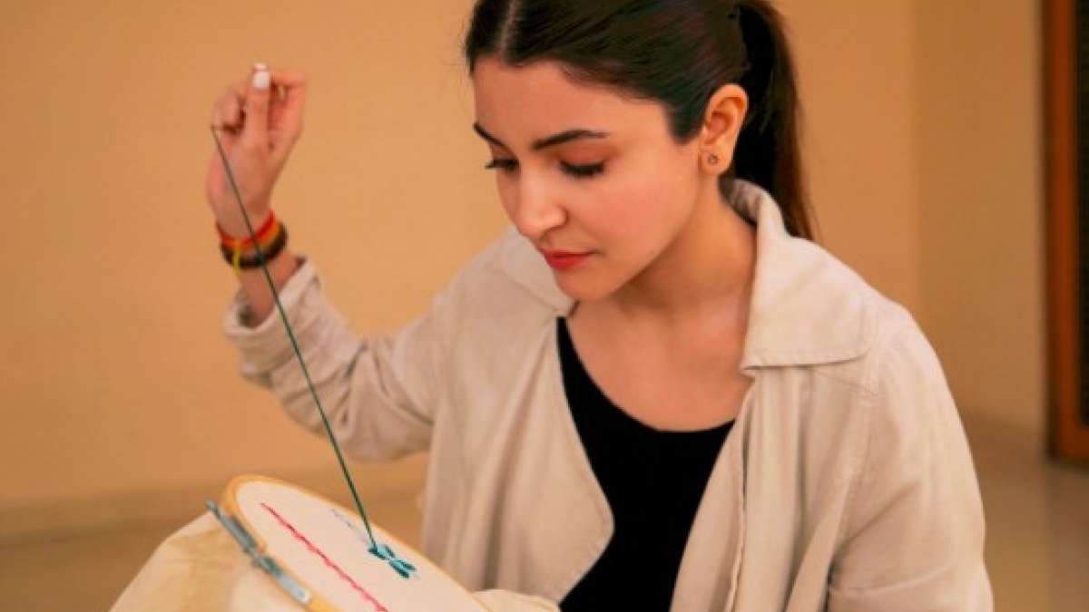 Anushka Sharma practices sewing skills for her next film Sui Dhaaga Anushka Sharma practices sewing skills for her next film Sui Dhaaga