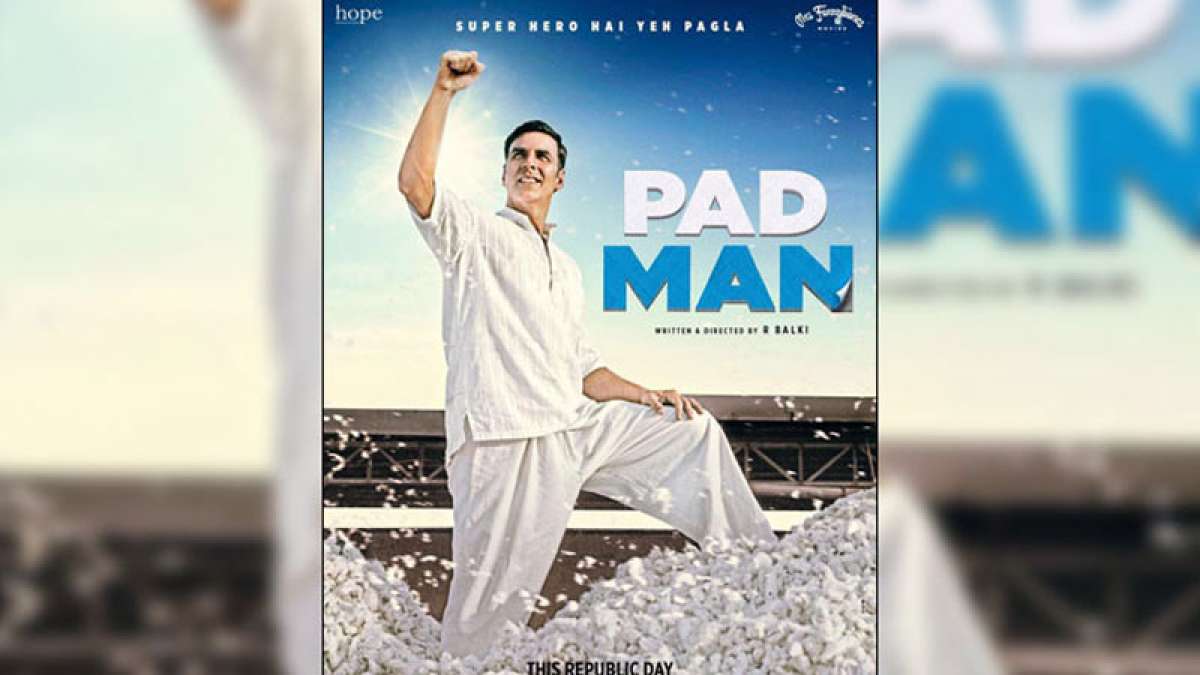 Akshay Kumar in Pad Man poster Akshay Kumar in Pad Man poster