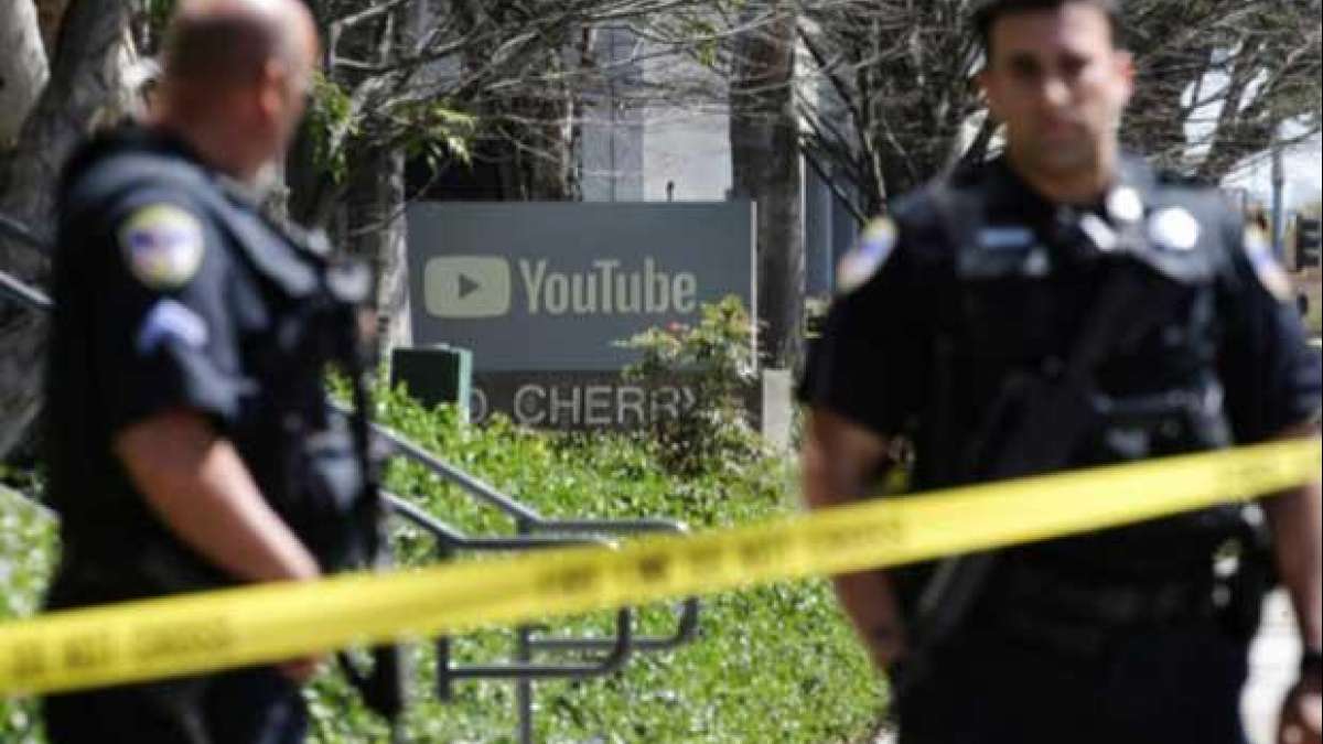 Police officers and crime scene tape are seen at Youtube headquarters Police officers and crime scene tape are seen at Youtube headquarters
