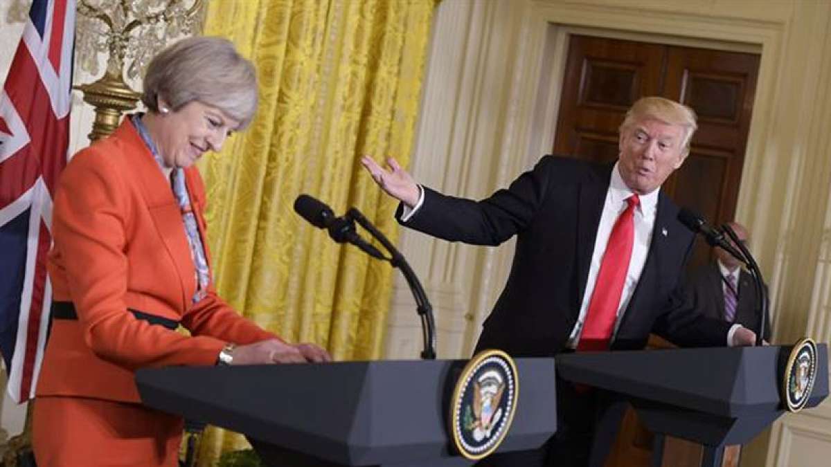 Donald Trump talks with Britain's May on Syria Donald Trump talks with Britain's May on Syria