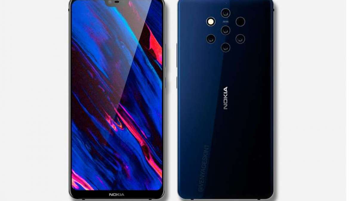 Nokia 9 with five camera setup at the back Nokia 9 with five camera setup at the back