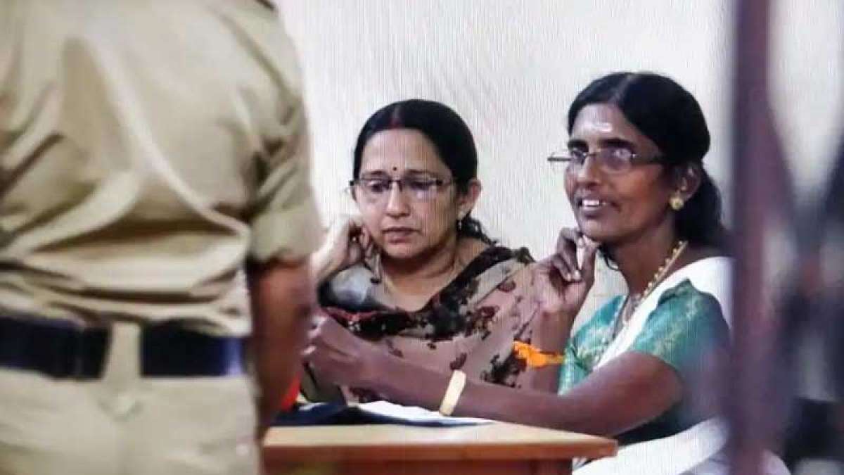 Woman leader KP Sasikala in Ranni police station Woman leader KP Sasikala in Ranni police station
