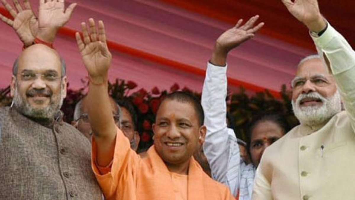 Yogi Adityanath with Amit Shah and Narendra Modi Yogi Adityanath with Amit Shah and Narendra Modi