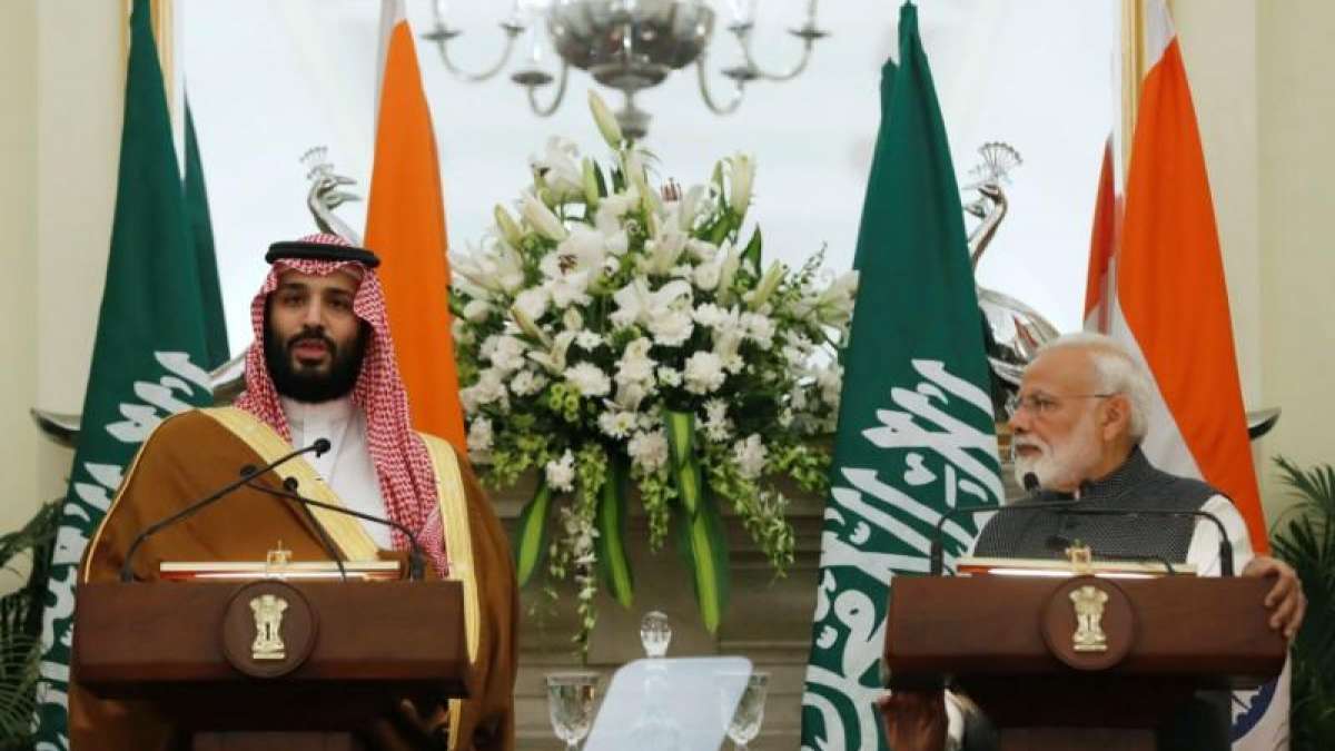 PM Modi with Saudi Crown Prince Mohammed bin Salman during a joint press conference at Hyderabad House in New Delhi PM Modi with Saudi Crown Prince Mohammed bin Salman during a joint press conference at Hyderabad House in New Delhi