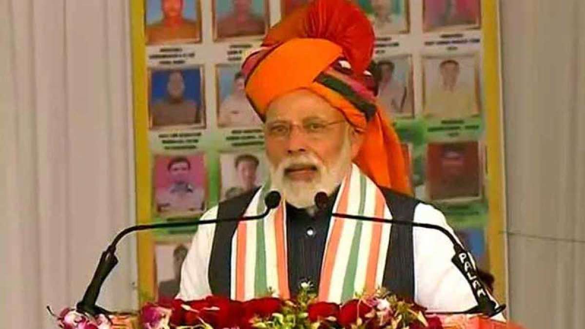 PM Narendra Modi speaking during Churu rally PM Narendra Modi speaking during Churu rally