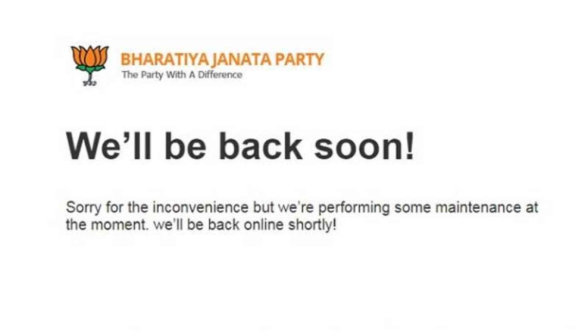 BJP official website home page message BJP official website home page message