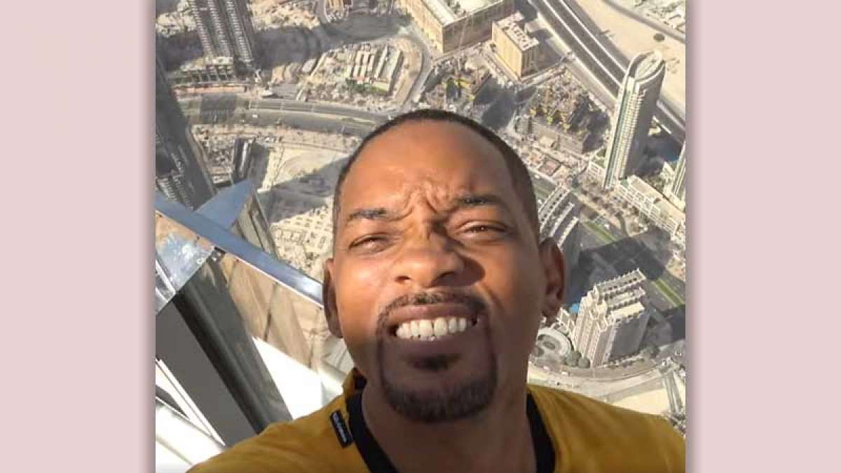 Screenshot from Will Smith's video from Burj Khalifa Screenshot from Will Smith's video from Burj Khalifa