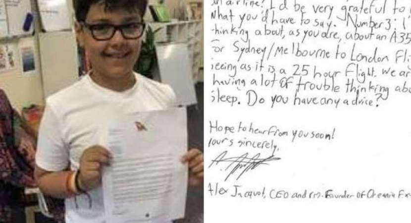 10-year-old-boy plans to start airline; writes letter to Qantas CEO 10-year-old-boy plans to start airline; writes letter to Qantas CEO