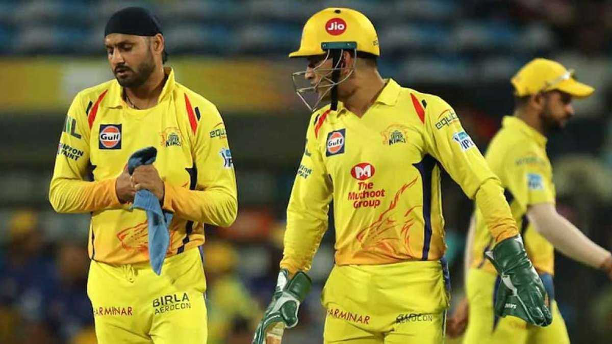Mahendra Singh Dhoni with Harbhajan Singh during an IPL match Mahendra Singh Dhoni with Harbhajan Singh during an IPL match