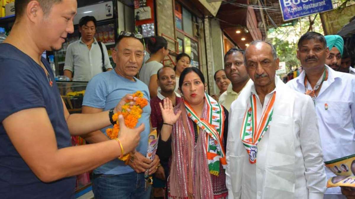 Congress candidate from Chandni Chowk JP Agarwal holds Padyatra in Majnu Ka Tila, Delhi University Congress candidate from Chandni Chowk JP Agarwal holds Padyatra in Majnu Ka Tila, Delhi University