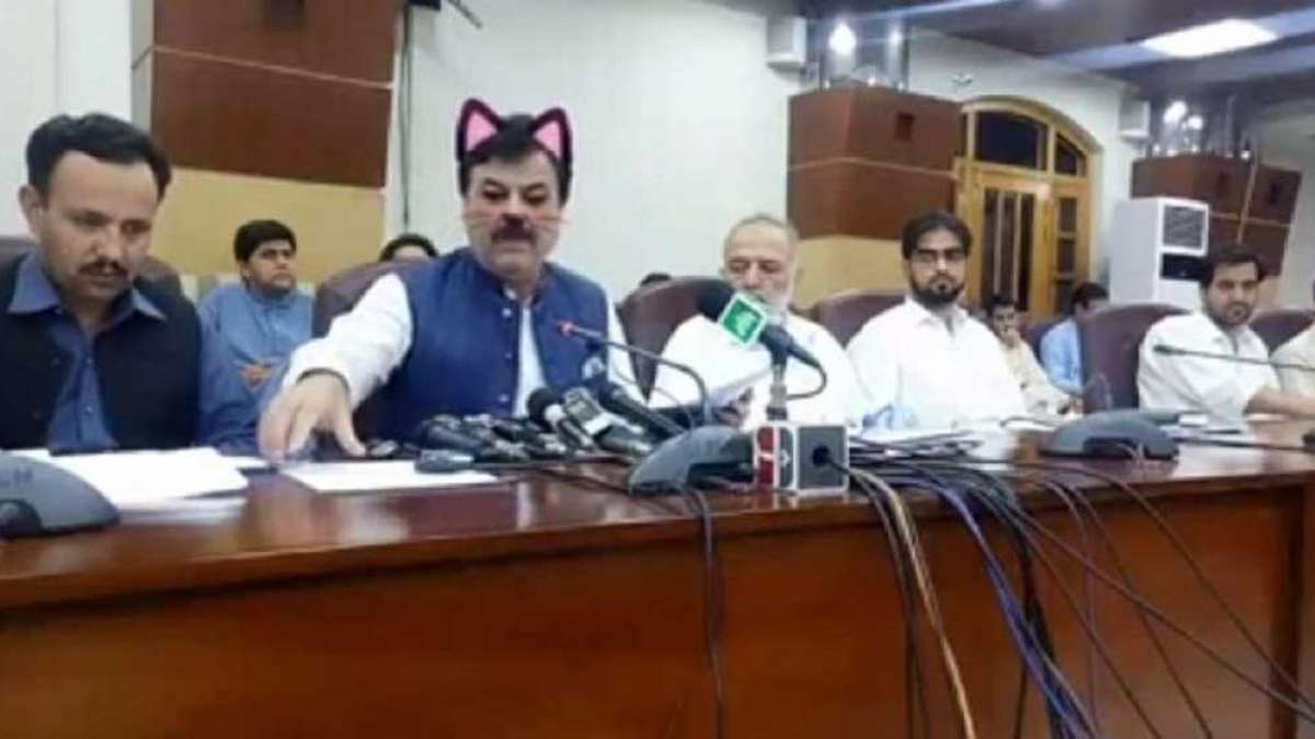 Twitter laughs hard as Pakistan govt live streams presser with cat filter on Twitter laughs hard as Pakistan govt live streams presser with cat filter on