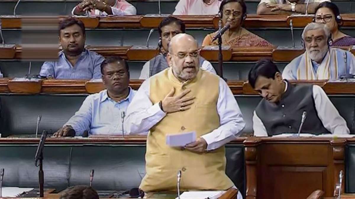 Union Home Minister Amit Shah in the Lok Sabha Union Home Minister Amit Shah in the Lok Sabha