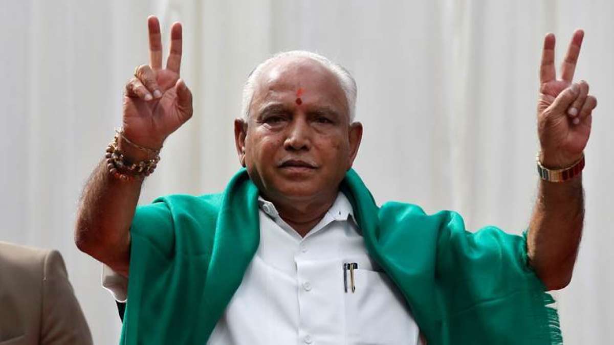 BS Yeddyurappa at the oath-taking ceremony BS Yeddyurappa at the oath-taking ceremony