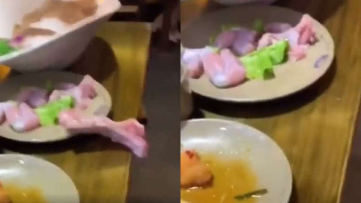 Raw meat jumping off the plate video shocks internet Raw meat jumping off the plate video shocks internet