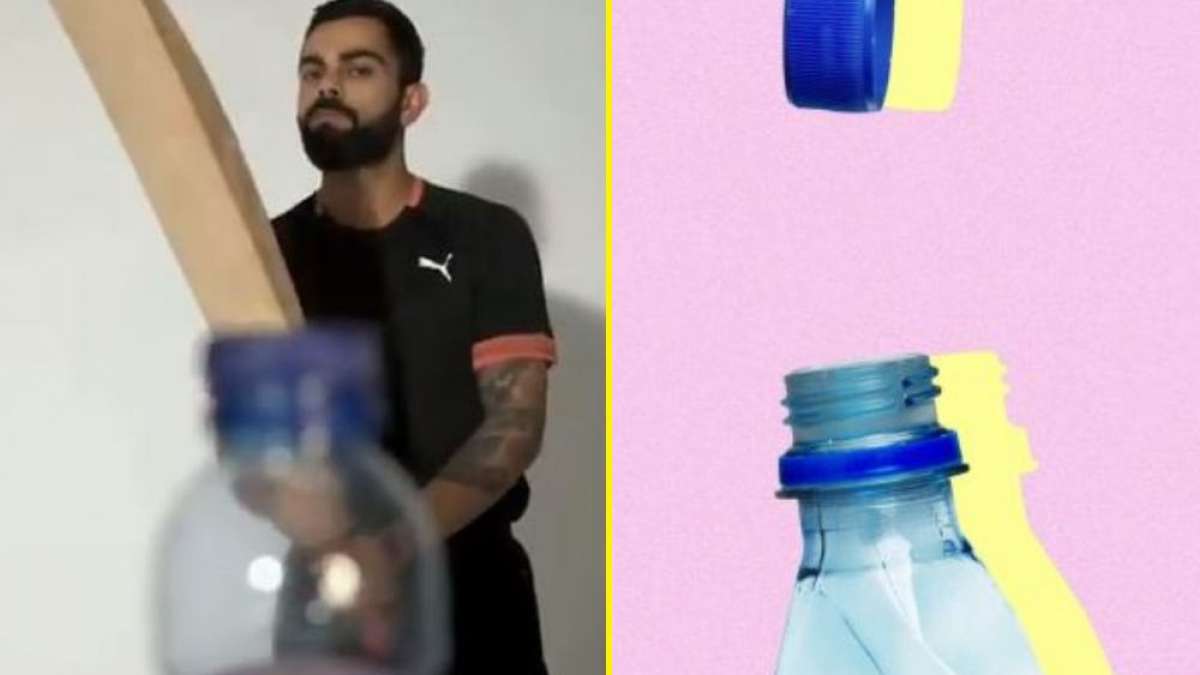 'Better late than never': Virat Kohli's bottle cap challenge with a twist 'Better late than never': Virat Kohli's bottle cap challenge with a twist