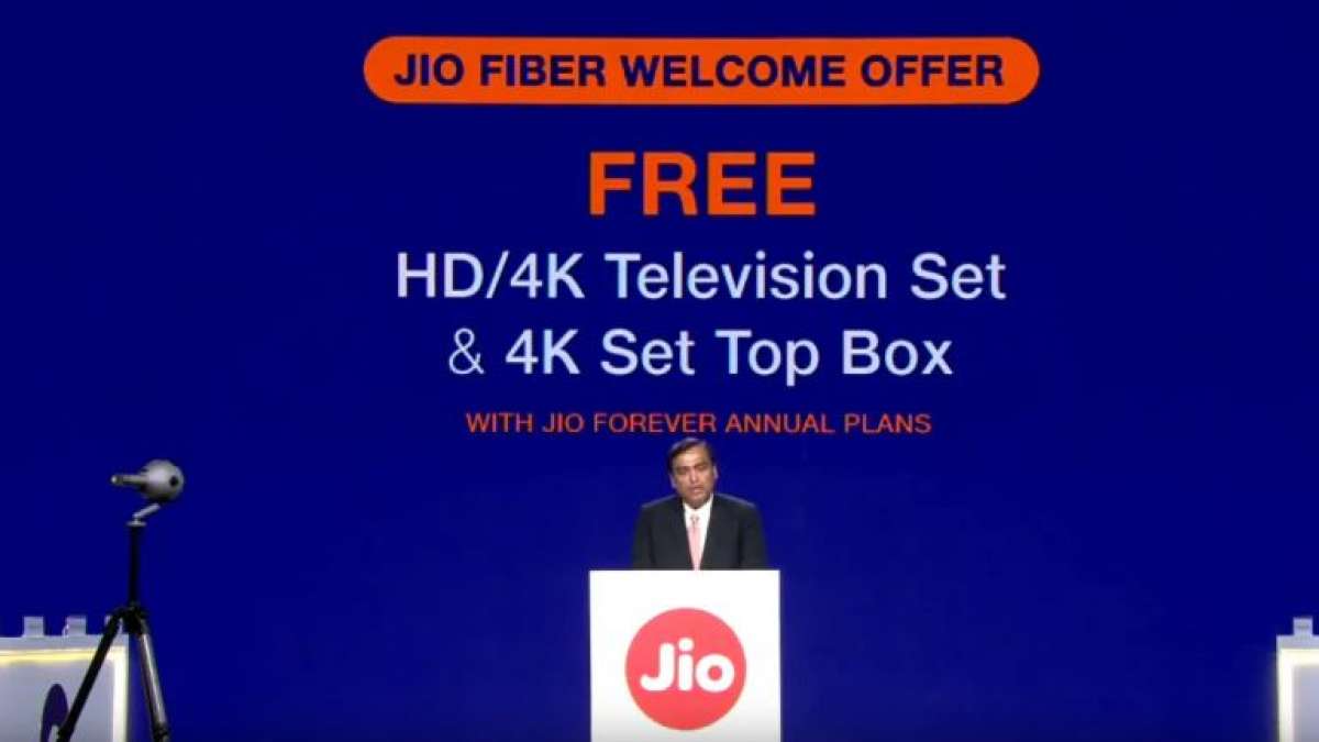 Jio Fiber welcome offer to provide free LED TVs, set top boxes Jio Fiber welcome offer to provide free LED TVs, set top boxes
