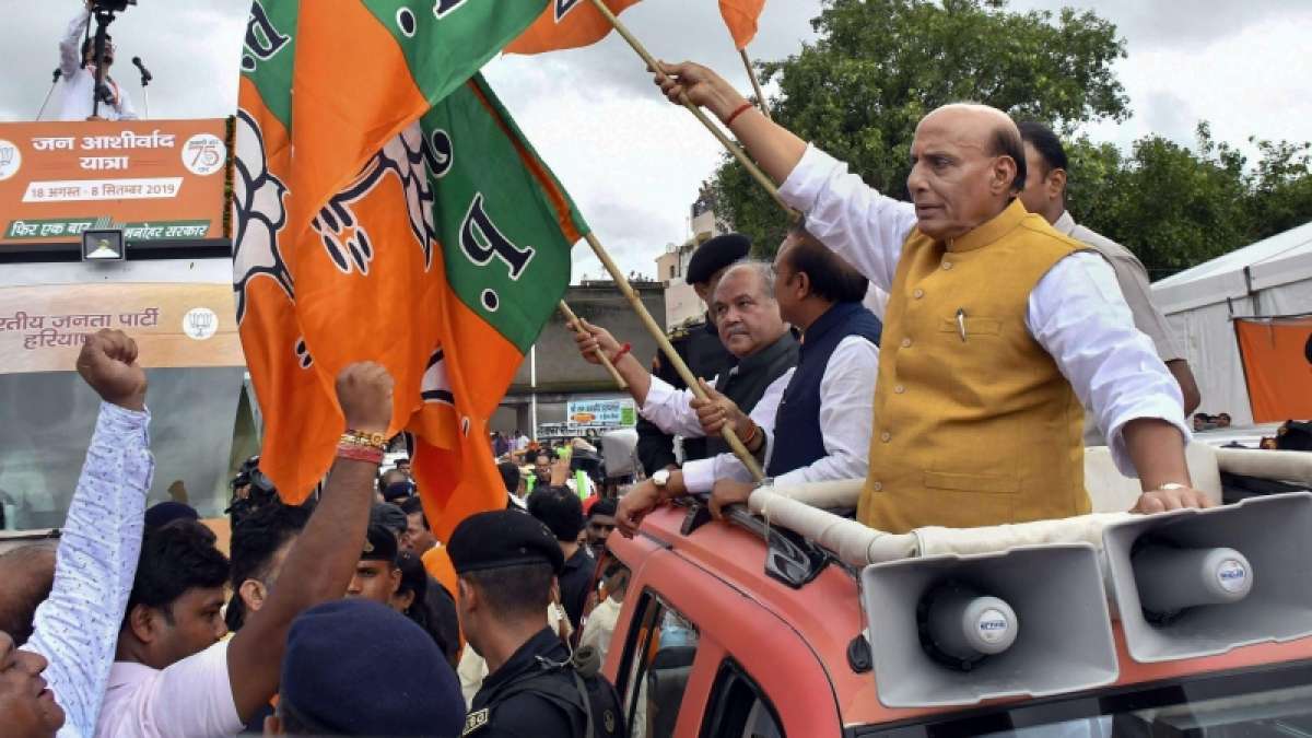 Rajnath Singh during the roadshow Rajnath Singh during the roadshow